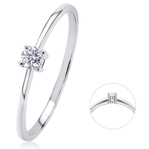 0,07 ct Diamant Brillant Ring aus 585er Weißgold von ONE ELEMENT – Bild 1