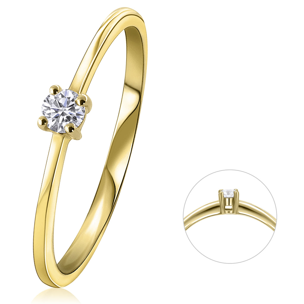 0,10 ct Diamant Brillant Ring aus 585er Gelbgold von ONE ELEMENT – Bild 1