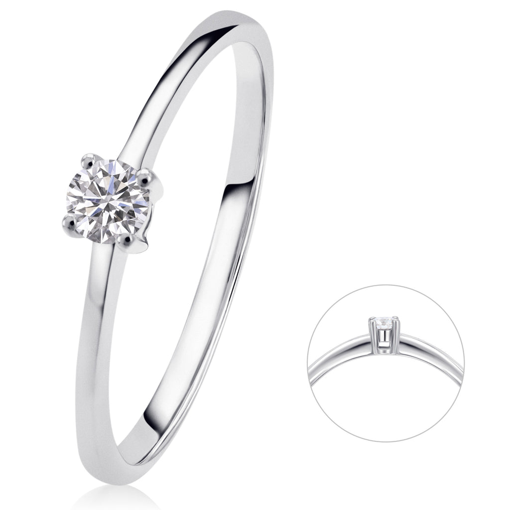 0,10 ct Diamant Brillant Ring aus 585er Weißgold von ONE ELEMENT – Bild 1