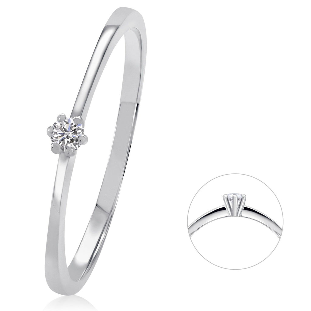 0,03 ct Diamant Brillant Ring aus 585er Weißgold von ONE ELEMENT – Bild 1