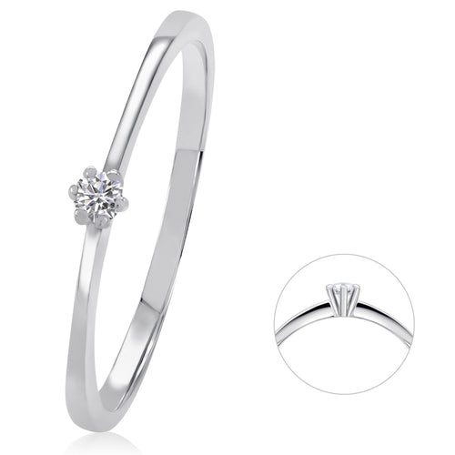 0,03 ct Diamant Brillant Ring aus 585er Weißgold von ONE ELEMENT – Bild 1