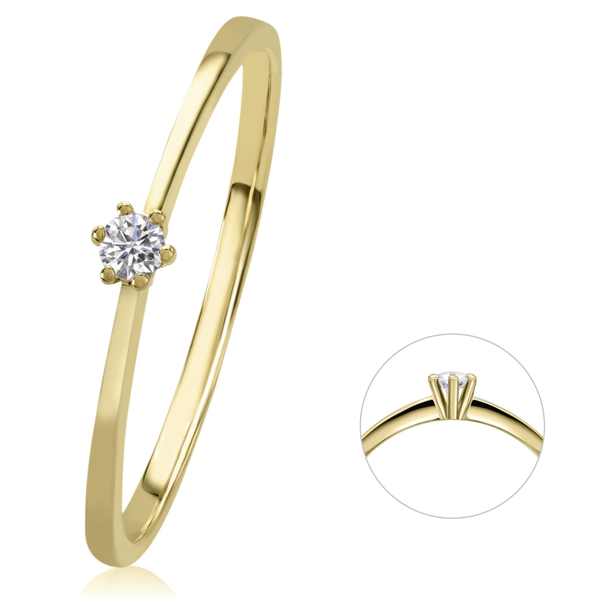 0,05 ct Diamant Brillant Ring aus 585er Gelbgold von ONE ELEMENT – Bild 1