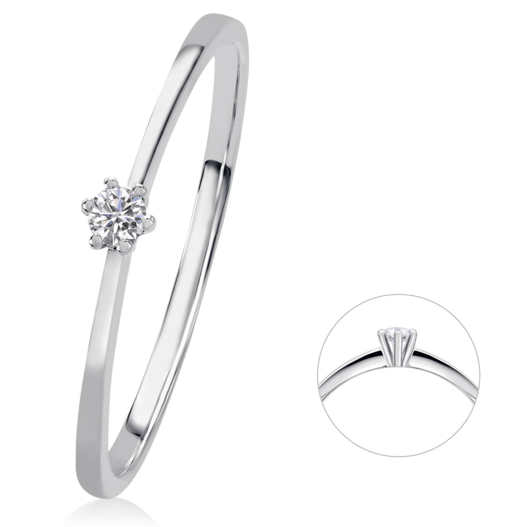 0,05 ct Diamant Brillant Ring aus 585er Weißgold von ONE ELEMENT – Bild 1