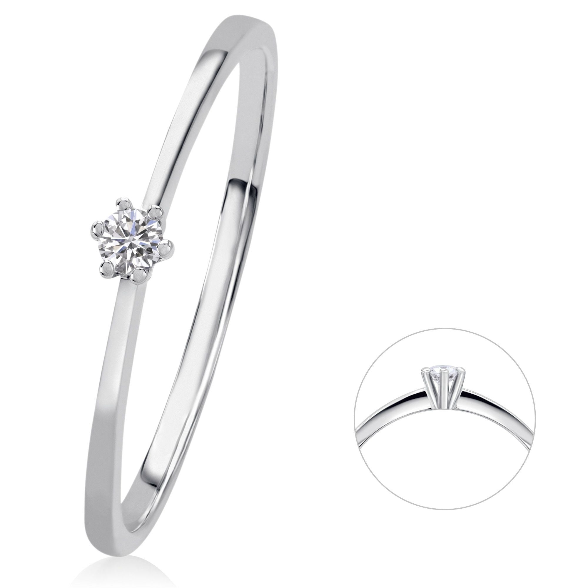 0,05 ct Diamant Brillant Ring aus 585er Weißgold von ONE ELEMENT – Bild 1