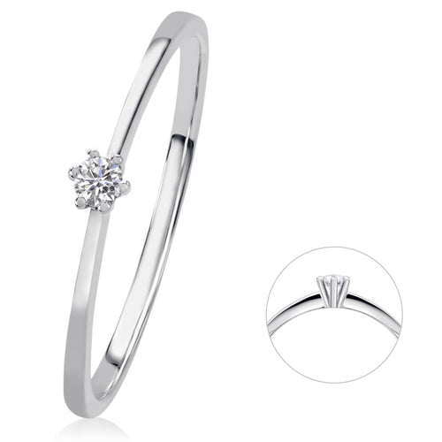 0,05 ct Diamant Brillant Ring aus 585er Weißgold von ONE ELEMENT – Bild 1