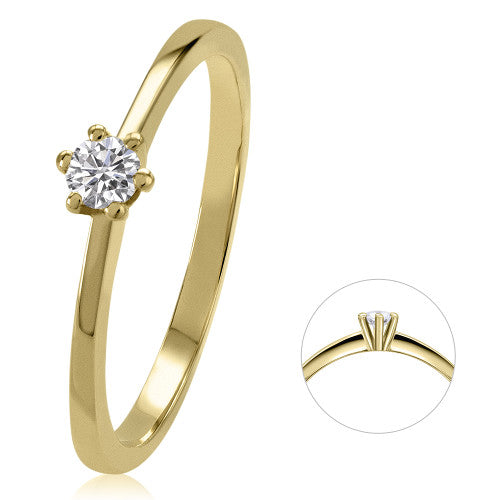 0,08 ct Diamant Brillant Ring aus 585er Gelbgold von ONE ELEMENT – Bild 1
