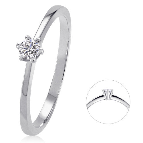 0,08 ct Diamant Brillant Ring aus 585er Weißgold von ONE ELEMENT – Bild 1