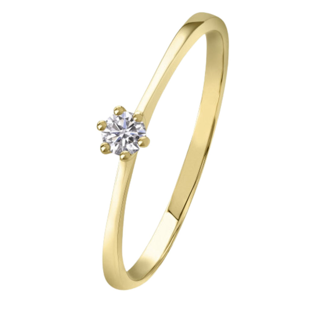 0,10 ct Diamant Brillant Ring aus 585er Gelbgold von ONE ELEMENT – Bild 1