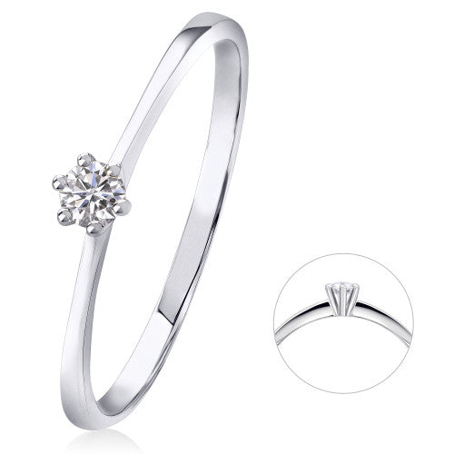 0,10 ct Diamant Brillant Ring aus 585er Weißgold von ONE ELEMENT – Bild 1