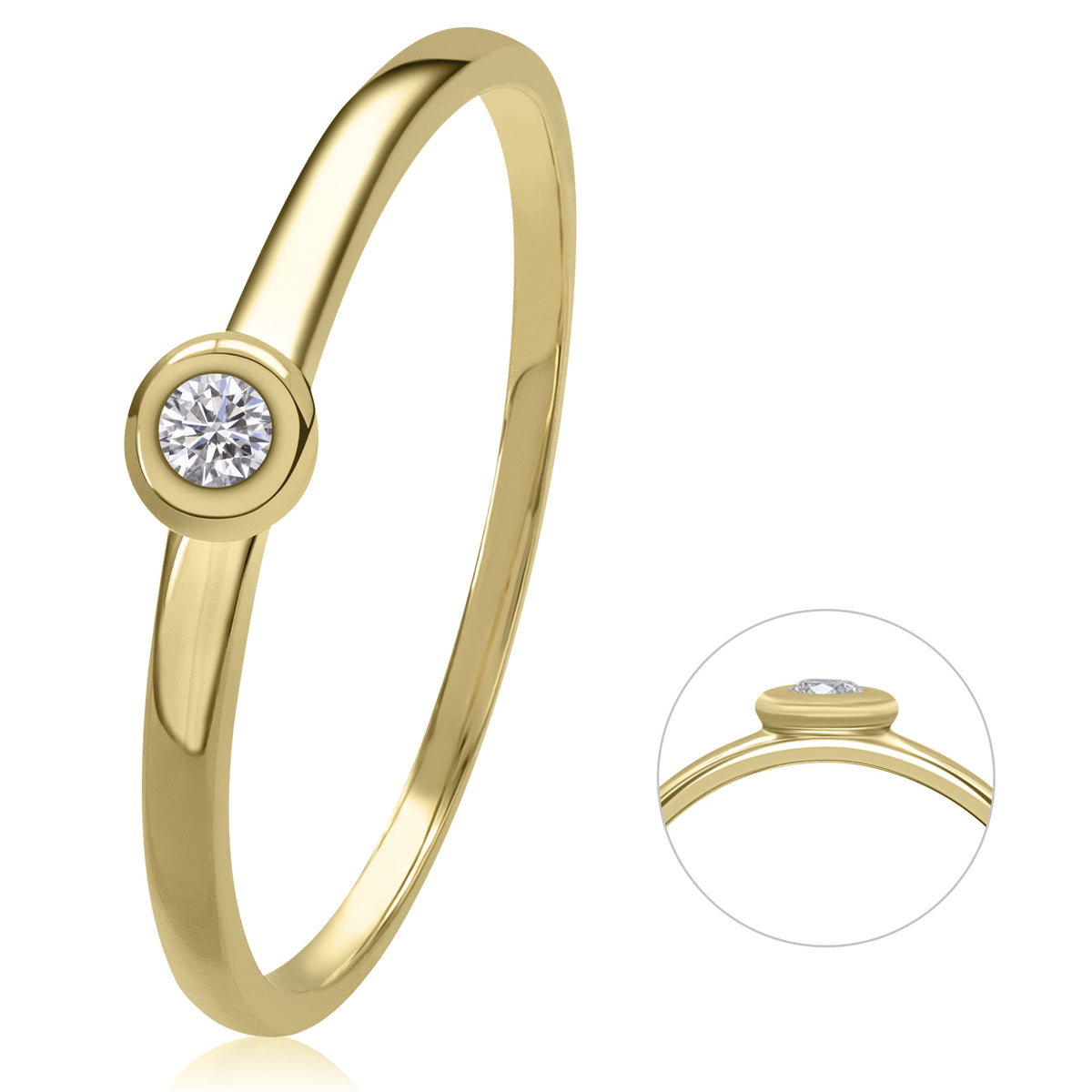 Diamantring aus 585er Gelbgold, 0,03 ct von ONE ELEMENT