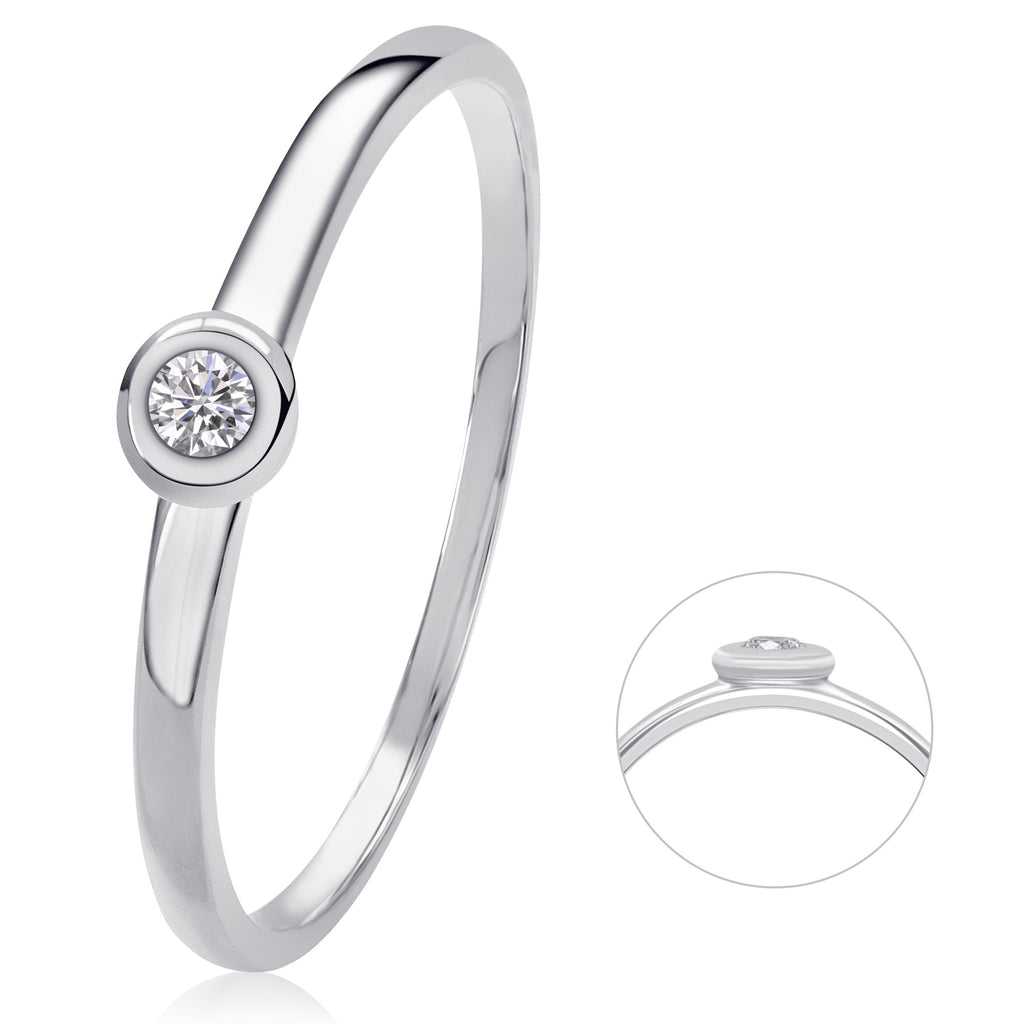 0,03 ct Diamant Brillant Ring aus 585er Weißgold von ONE ELEMENT – Bild 1