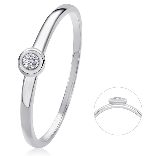 0,03 ct Diamant Brillant Ring aus 585er Weißgold von ONE ELEMENT – Bild 1
