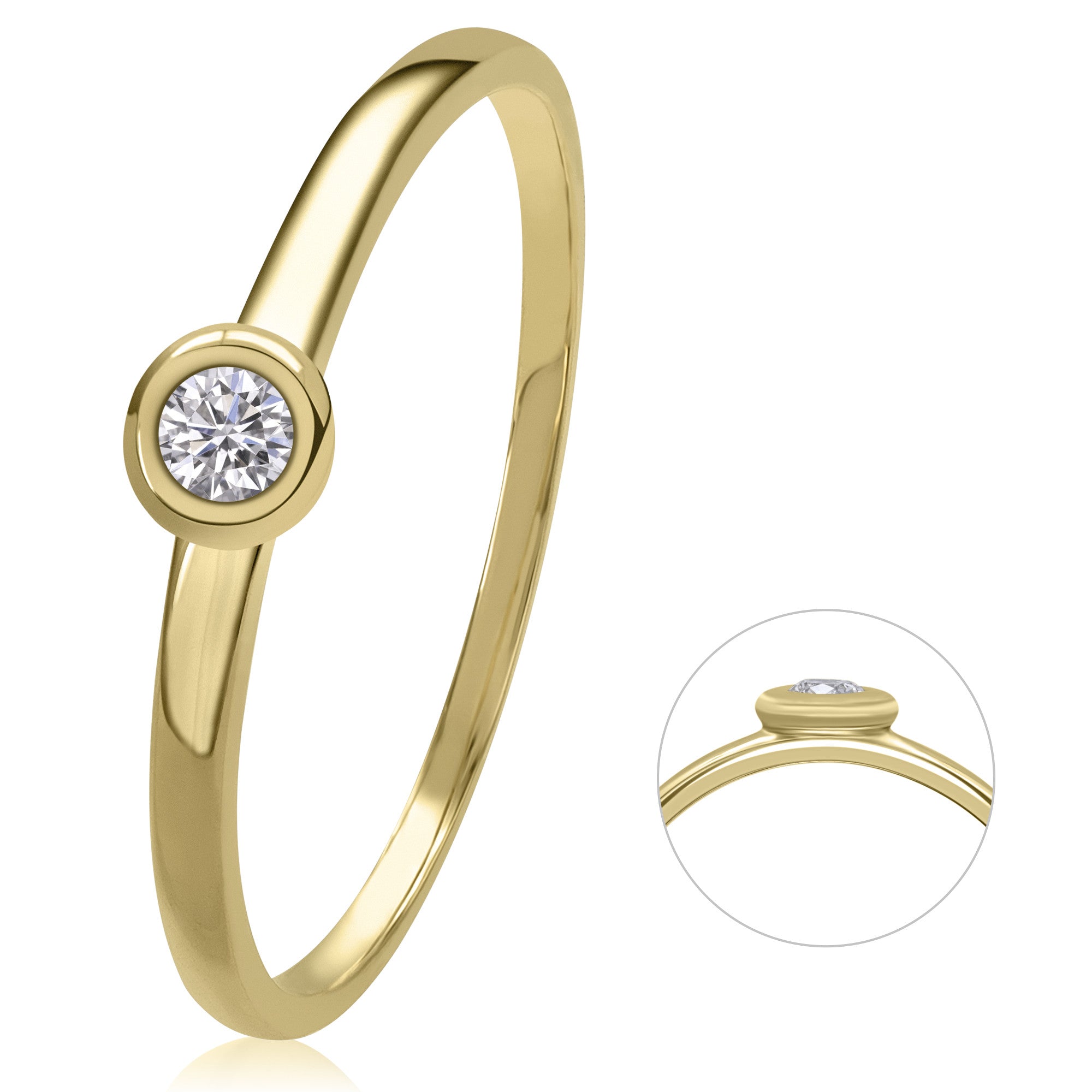 0,05 ct Diamant Brillant Ring aus 585er Gelbgold von ONE ELEMENT – Bild 1