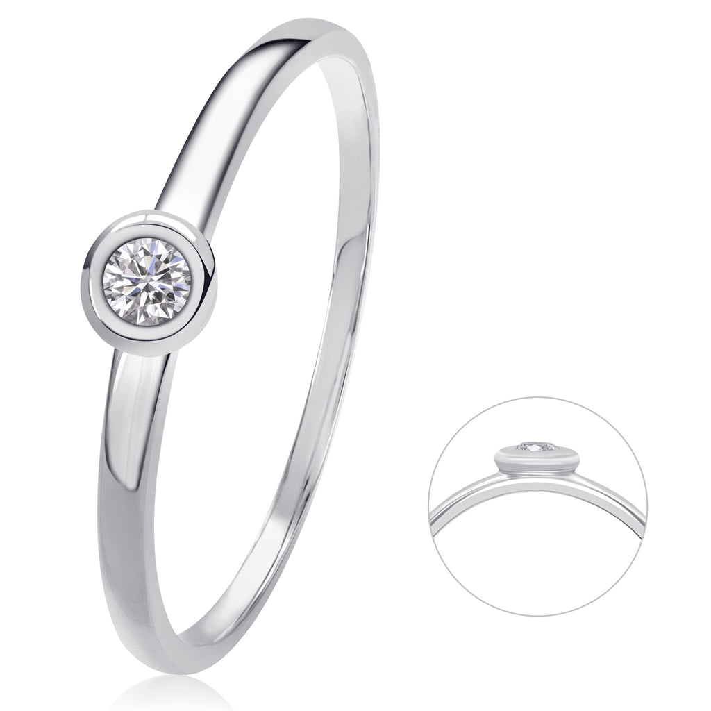 0,05 ct Diamant Brillant Ring aus 585er Weißgold von ONE ELEMENT – Bild 1