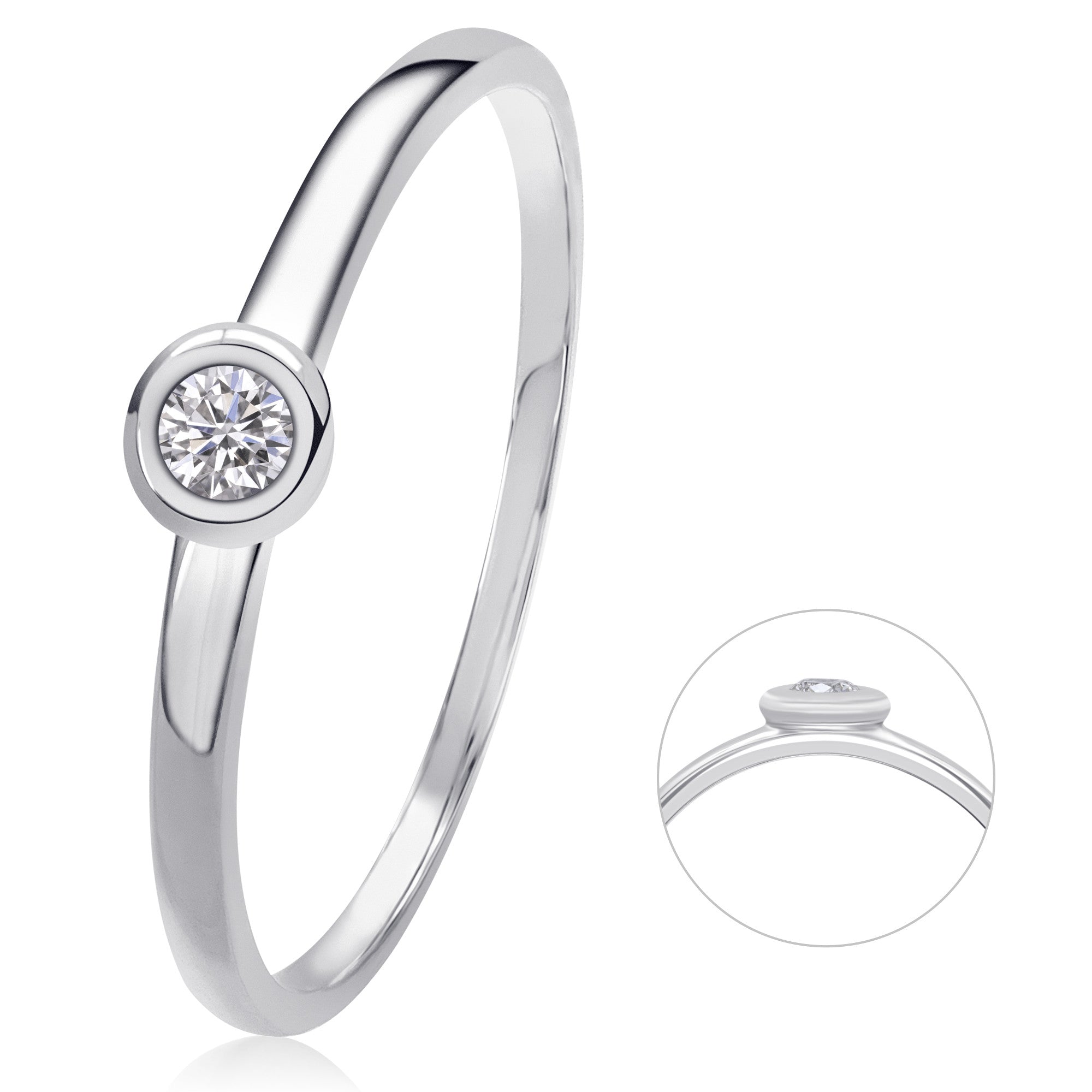 0,05 ct Diamant Brillant Ring aus 585er Weißgold von ONE ELEMENT – Bild 1