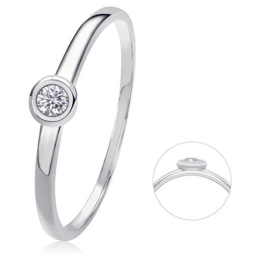 0,05 ct Diamant Brillant Ring aus 585er Weißgold von ONE ELEMENT – Bild 1