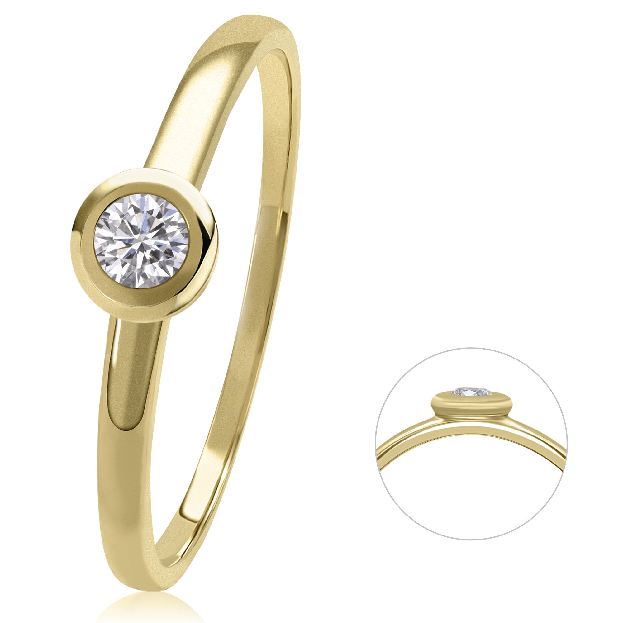 0,08 ct Diamant Brillant Ring aus 585er Gelbgold von ONE ELEMENT – Bild 1
