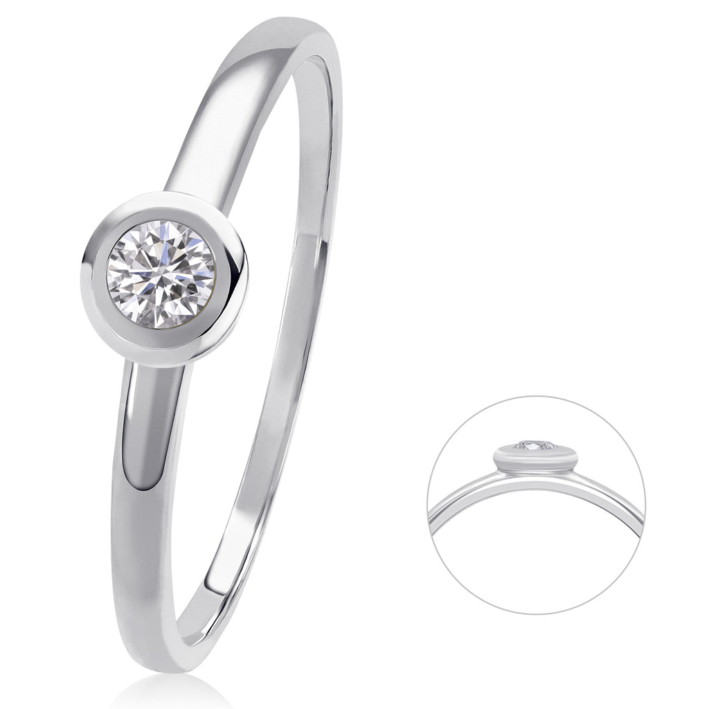 0,08 ct Diamant Brillant Ring aus 585er Weißgold von ONE ELEMENT – Bild 1