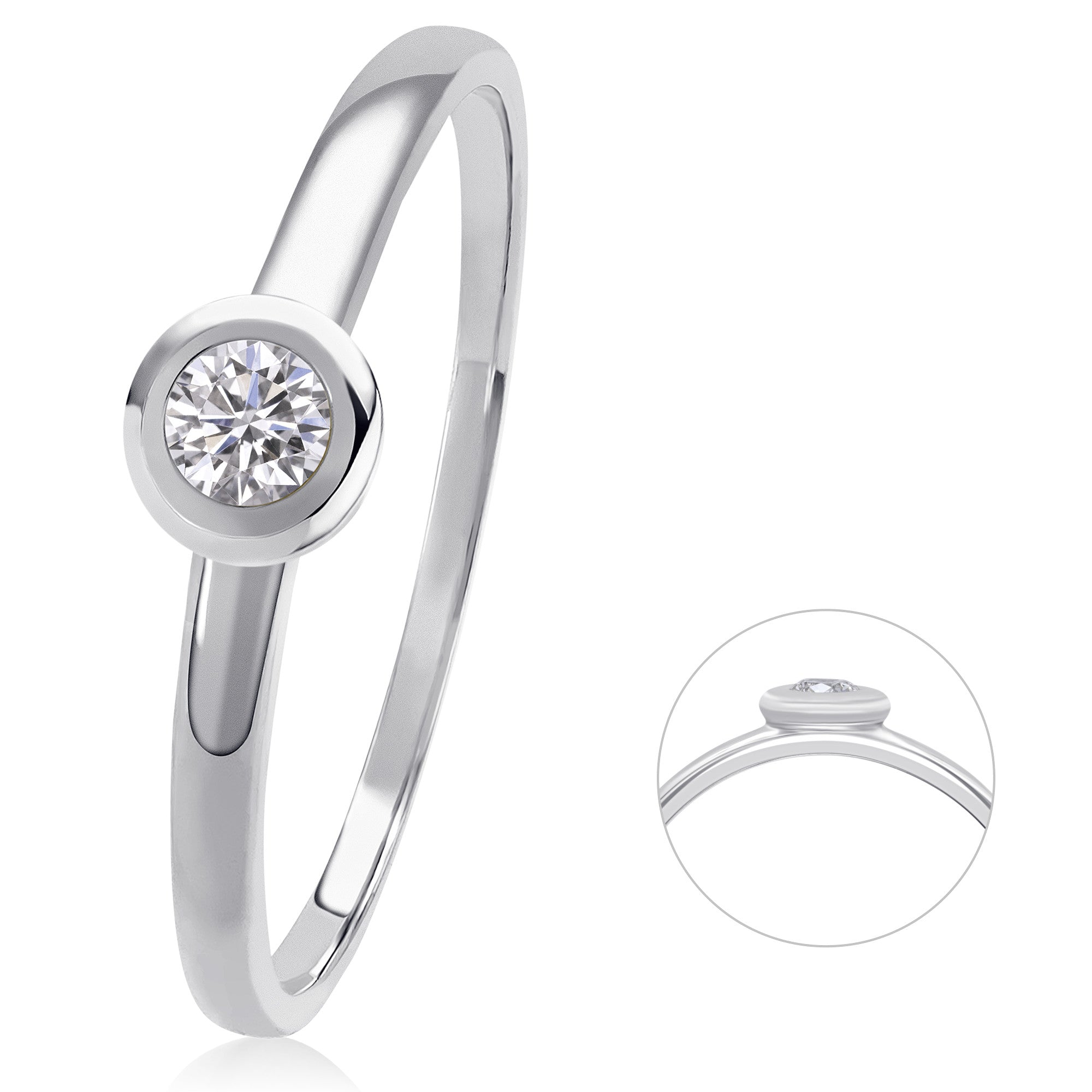 0,08 ct Diamant Brillant Ring aus 585er Weißgold von ONE ELEMENT – Bild 1