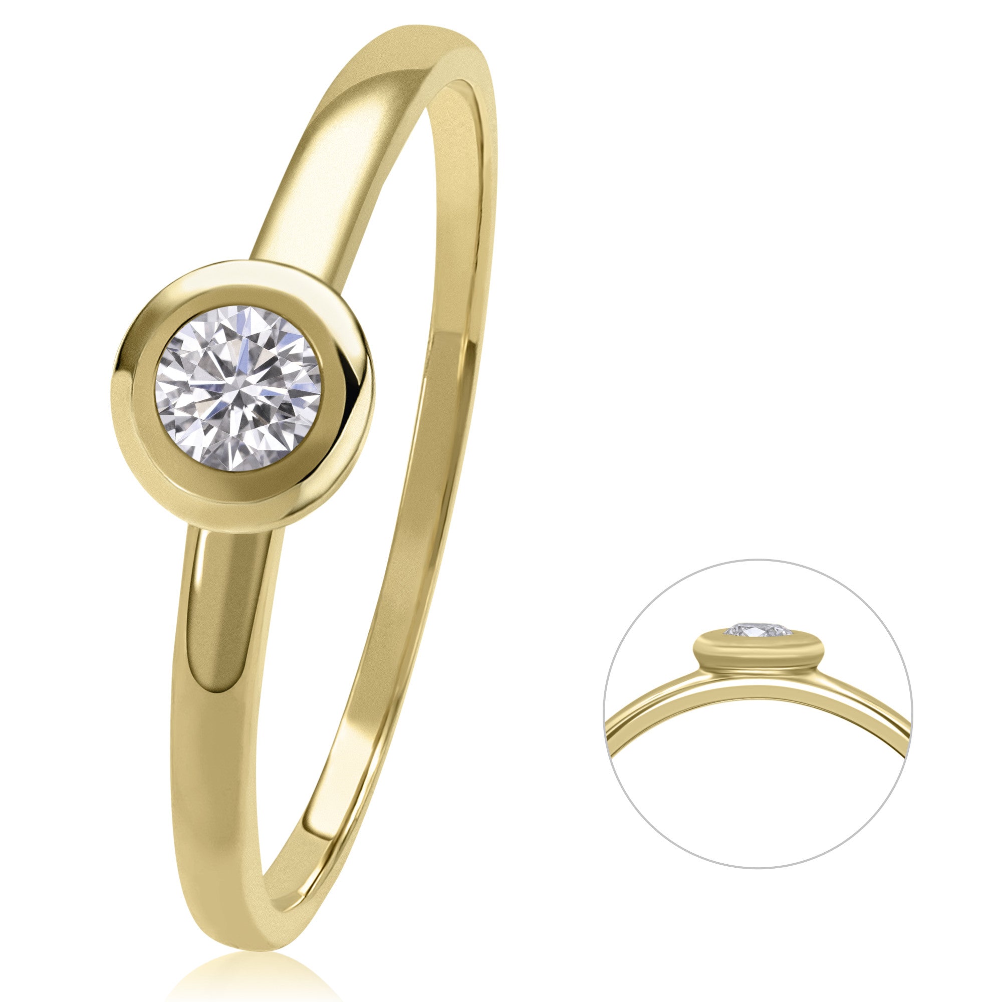 0,10 ct Diamant Brillant Ring aus 585er Gelbgold von ONE ELEMENT – Bild 1