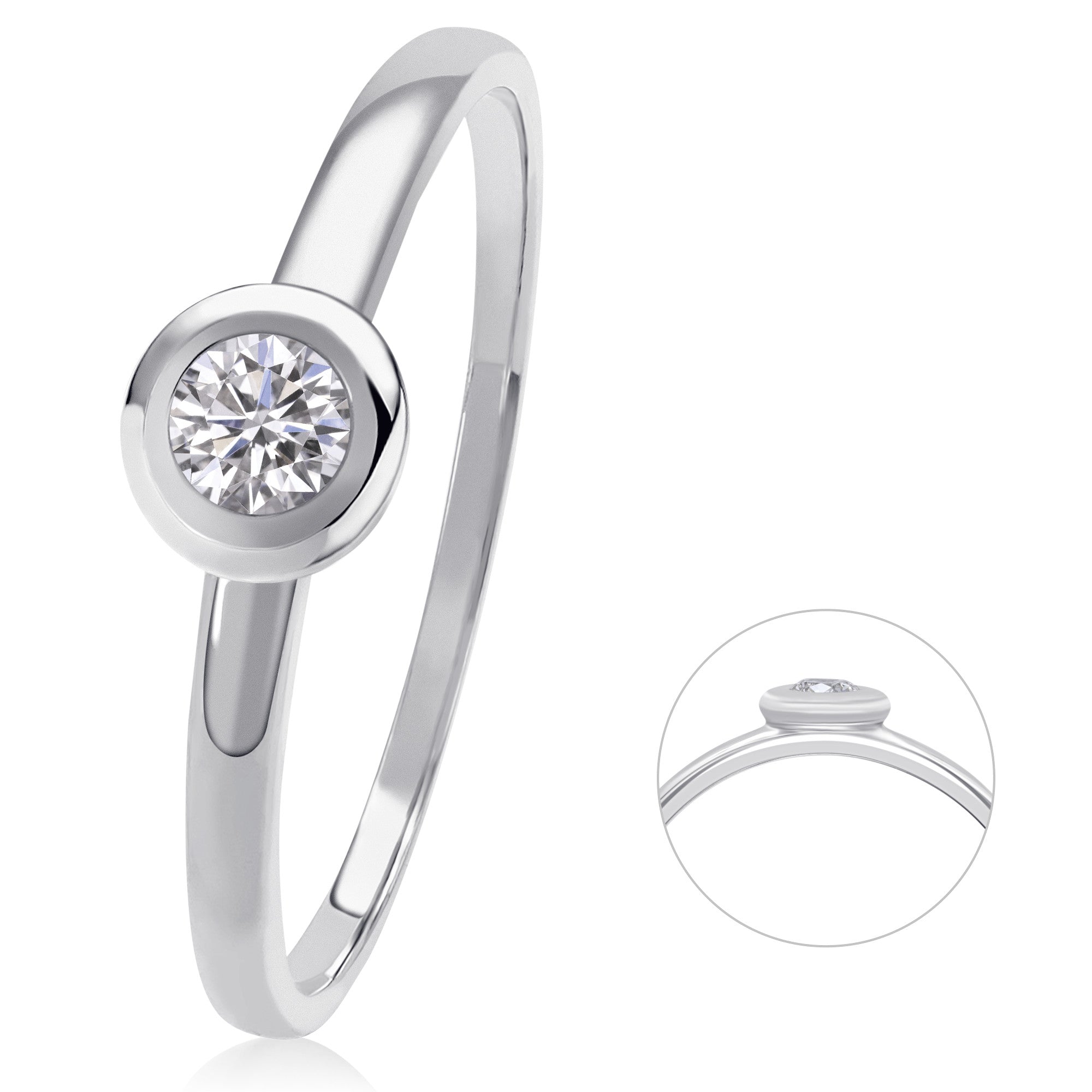 0,10 ct Diamant Brillant Ring aus 585er Weißgold von ONE ELEMENT – Bild 1