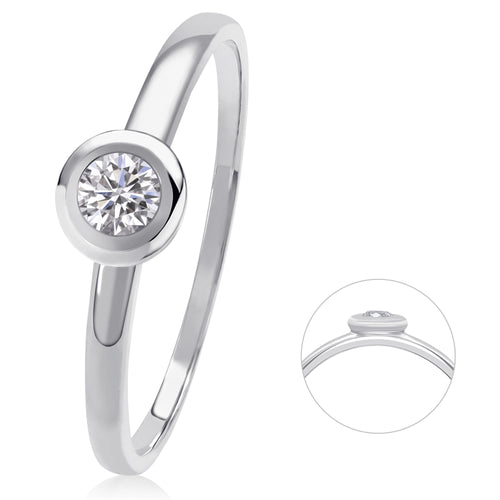0,10 ct Diamant Brillant Ring aus 585er Weißgold von ONE ELEMENT – Bild 1
