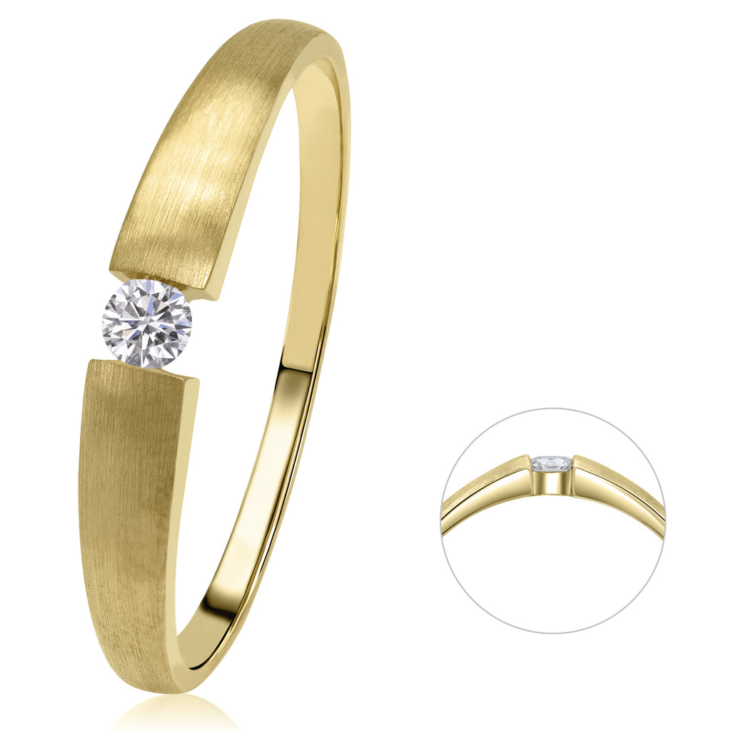 0,05 ct Diamant Brillant Ring aus 585er Gelbgold von ONE ELEMENT – Bild 1