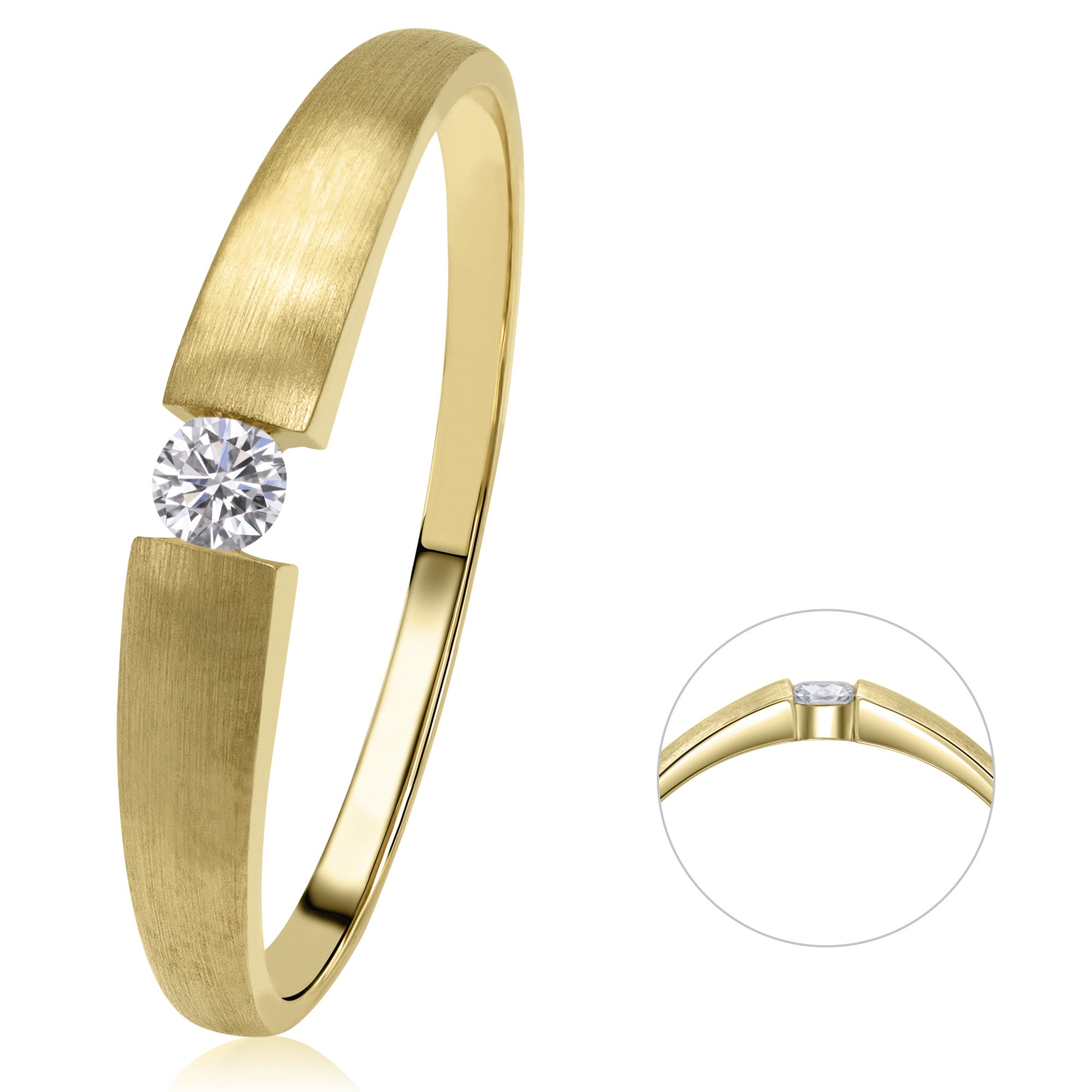 0,05 ct Diamant Brillant Ring aus 585er Gelbgold von ONE ELEMENT – Bild 1