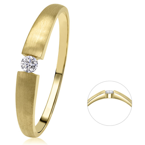 0,07 ct Diamant Brillant Ring aus 585er Gelbgold von ONE ELEMENT – Bild 1