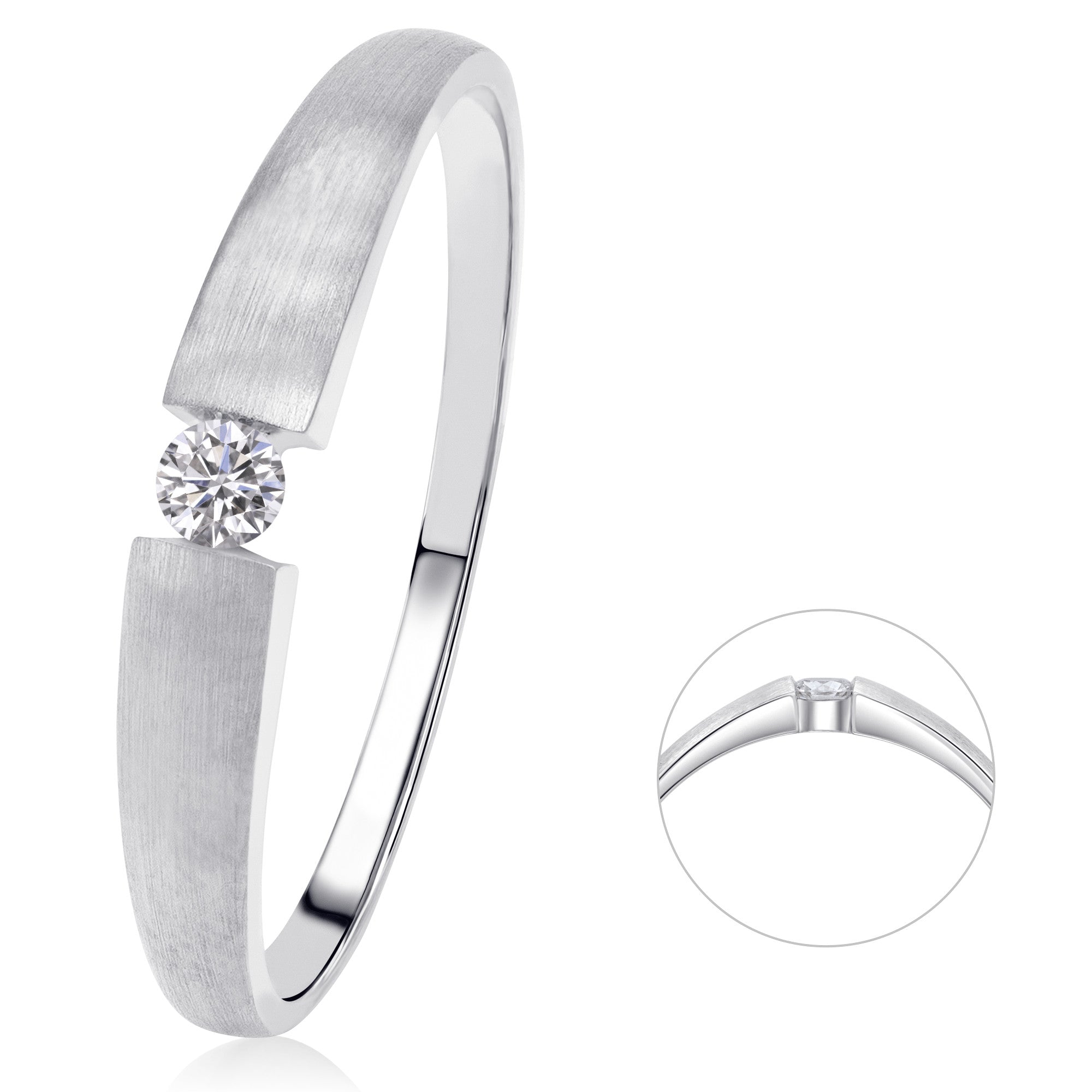 0,07 ct Diamant Brillant Ring aus 585er Weißgold von ONE ELEMENT – Bild 1