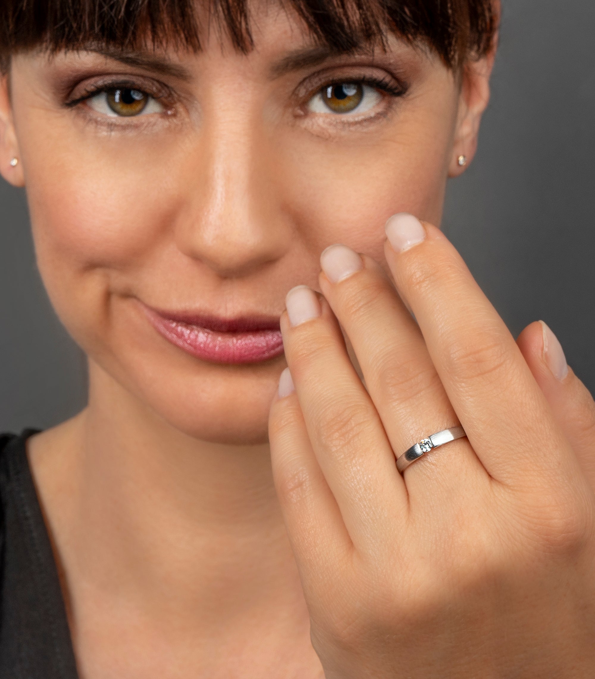 0,07 ct Diamant Brillant Ring aus 585er Weißgold von ONE ELEMENT – Bild 4