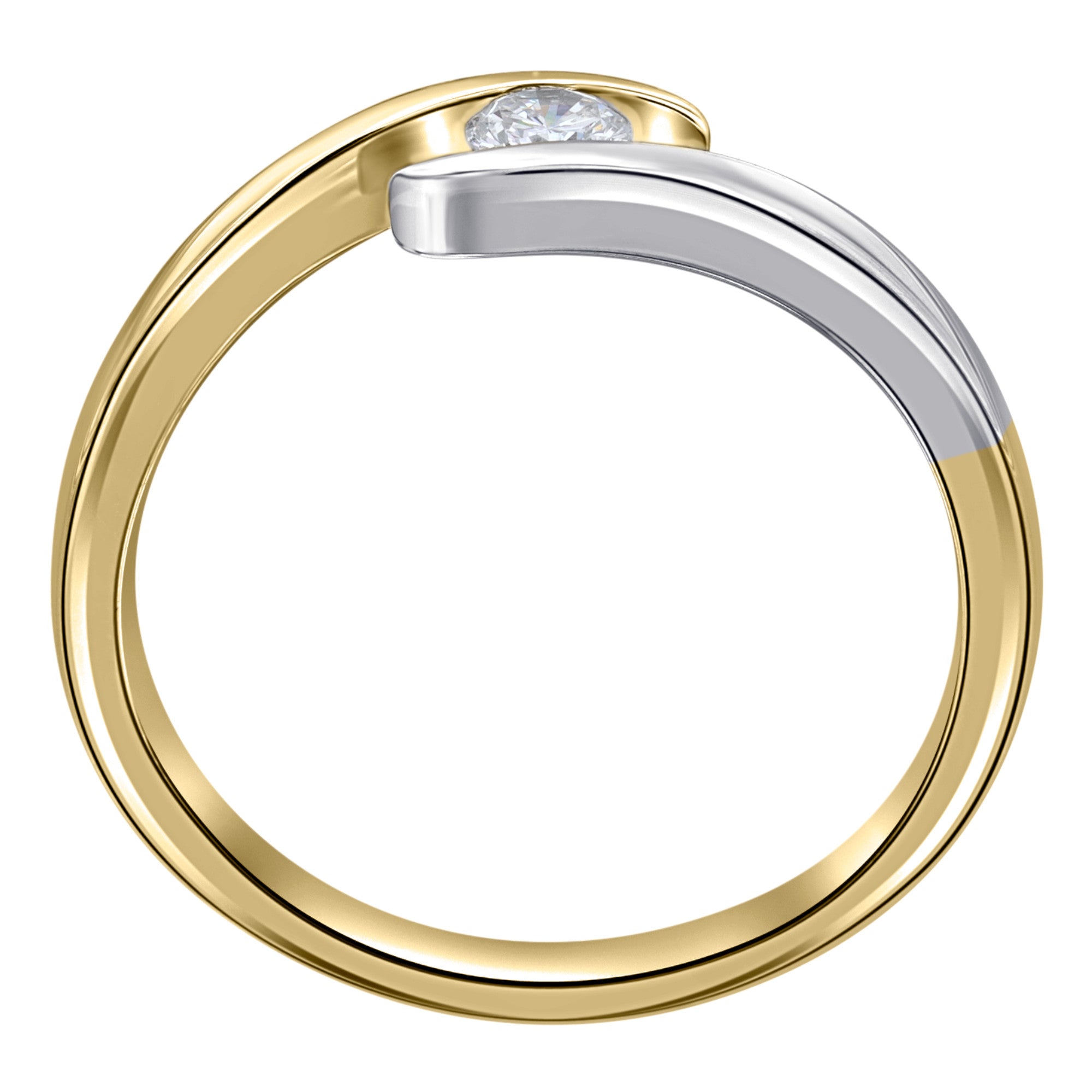 0,05 ct Diamant Brillant Spannfassung Ring aus 585er Gelbgold von ONE ELEMENT – Bild 2