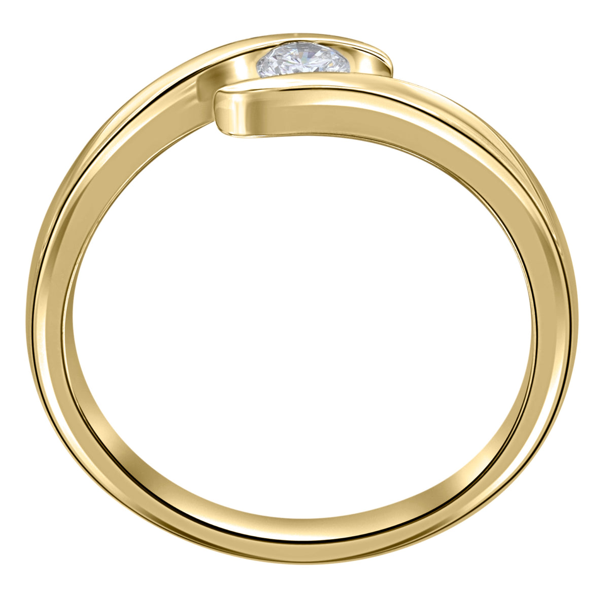 Diamantring in Spannfassung aus 585er Gelbgold, 0,25 ct – weitere Ansicht 2