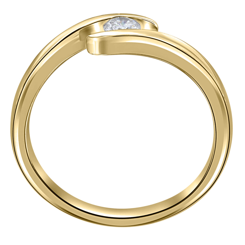 0,05 ct Diamant Brillant Spannfassung Ring aus 585er Gelbgold von ONE ELEMENT – Bild 2