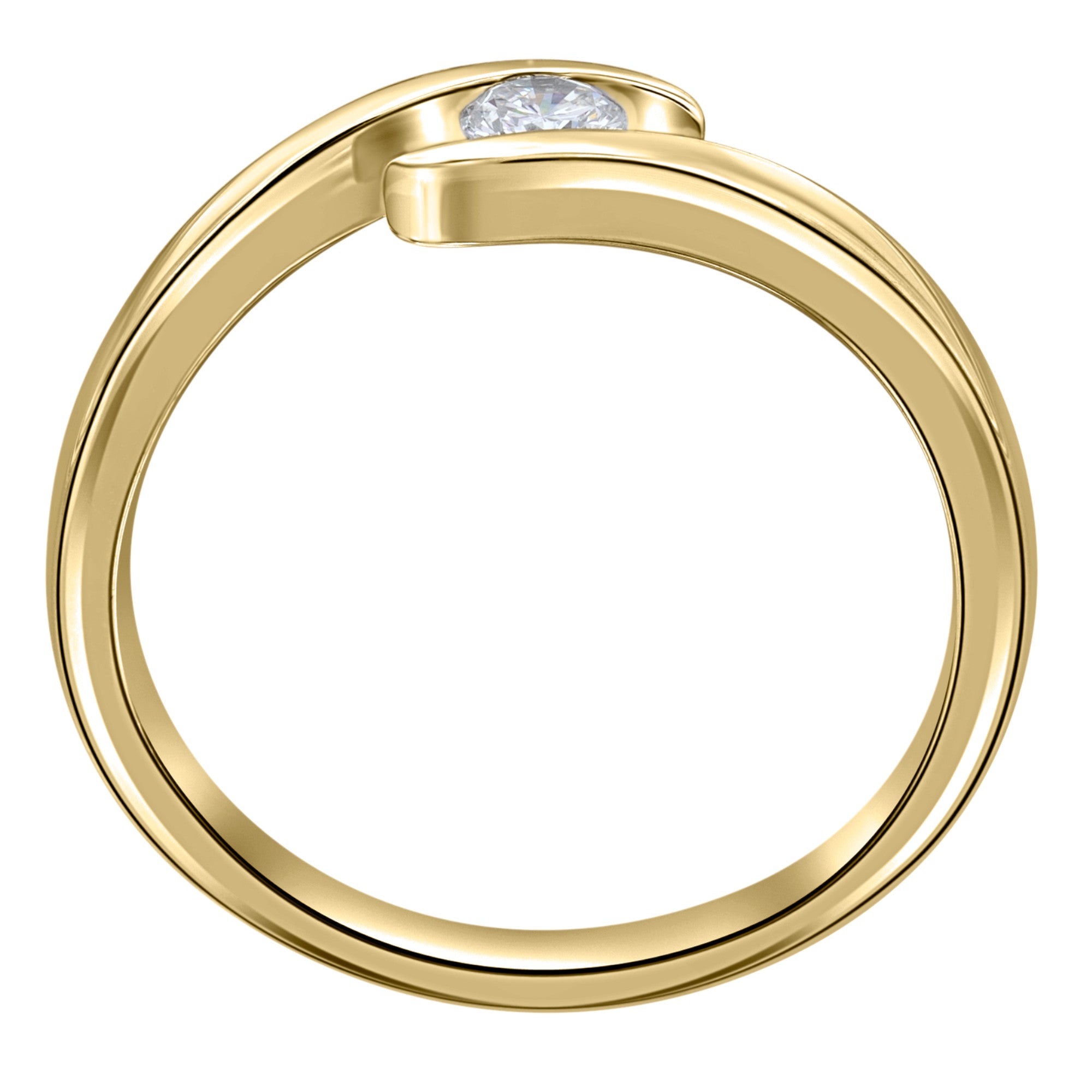 0,05 ct Diamant Brillant Spannfassung Ring aus 585er Gelbgold von ONE ELEMENT – Bild 2