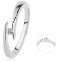 0,05 ct Diamant Brillant Spannfassung Ring aus 585er Weißgold von ONE ELEMENT – Bild 1