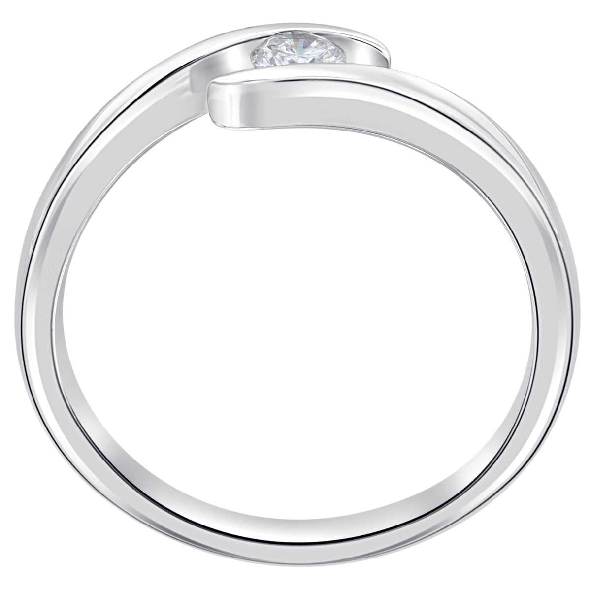 Diamantring in Spannfassung aus 585er Weißgold, 0,25 ct – weitere Ansicht 2