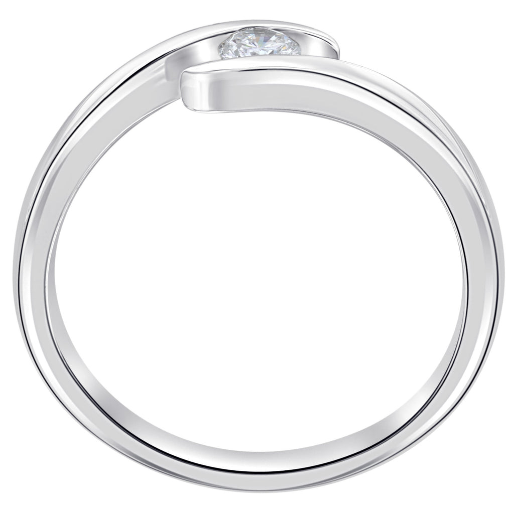 0,05 ct Diamant Brillant Spannfassung Ring aus 585er Weißgold von ONE ELEMENT – Bild 2