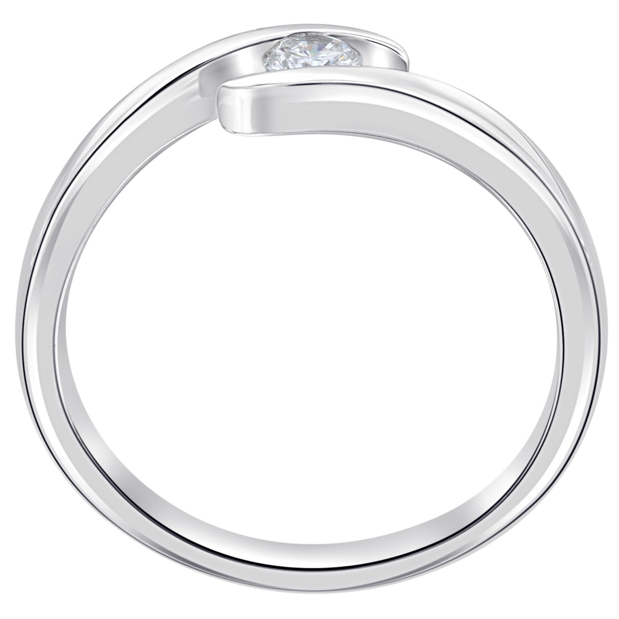 0,05 ct Diamant Brillant Spannfassung Ring aus 585er Weißgold von ONE ELEMENT – Bild 2