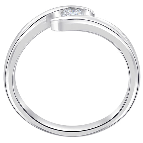 0,05 ct Diamant Brillant Spannfassung Ring aus 585er Weißgold von ONE ELEMENT – Bild 2