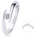 0,15 ct Diamant Brillant Spannfassung Ring aus 585er Weißgold von ONE ELEMENT – Bild 1