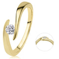 0,20 ct Diamant Brillant Spannfassung Ring aus 585er Gelbgold von ONE ELEMENT – Bild 1