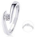 0,20 ct Diamant Brillant Spannfassung Ring aus 585er Weißgold von ONE ELEMENT – Bild 1