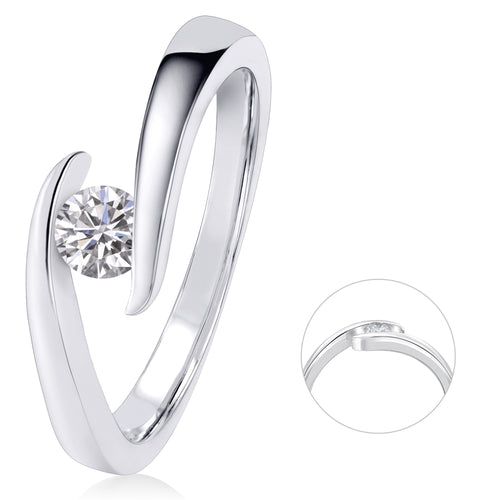 0,20 ct Diamant Brillant Spannfassung Ring aus 585er Weißgold von ONE ELEMENT – Bild 1