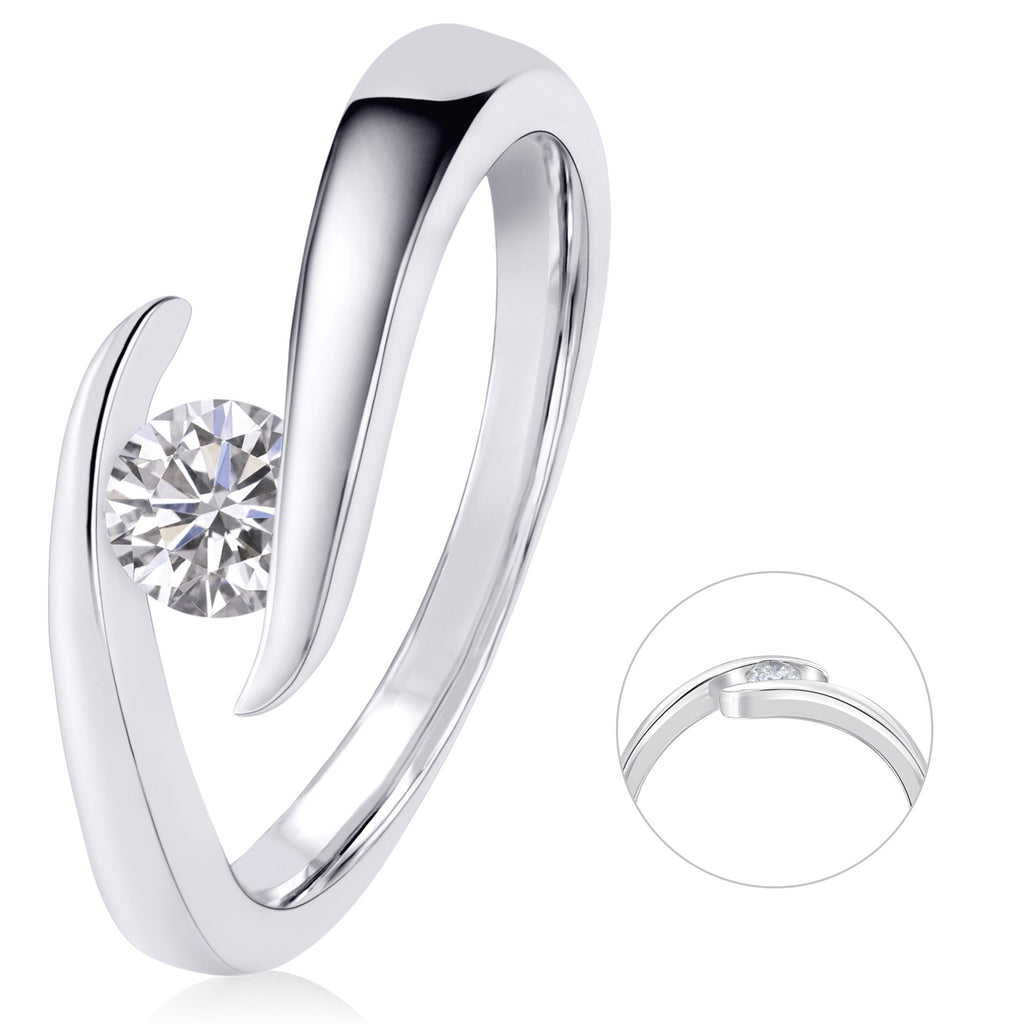 Diamantring in Spannfassung aus 585er Weißgold, 0,25 ct von ONE ELEMENT