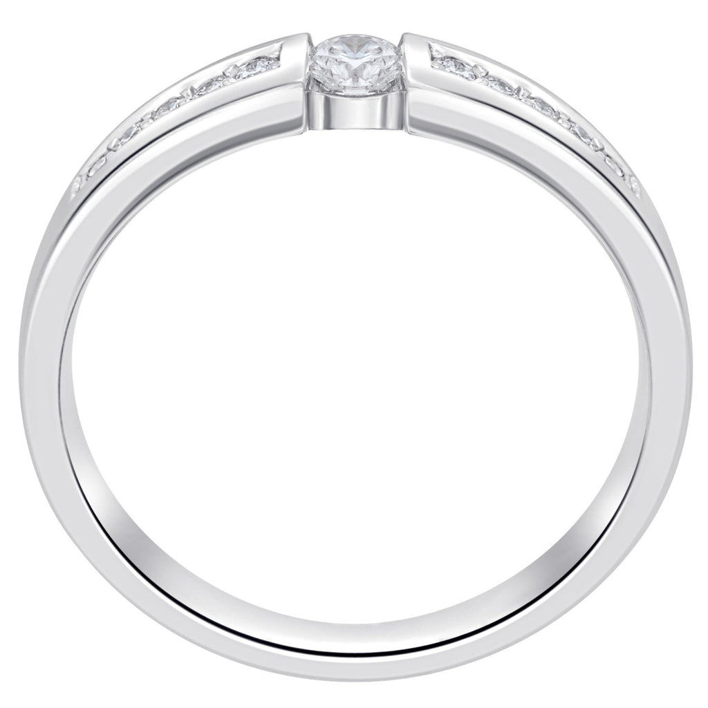 0,07 ct Diamant Brillant Memoire mit Center Ring aus 585er Weißgold von ONE ELEMENT – Bild 2