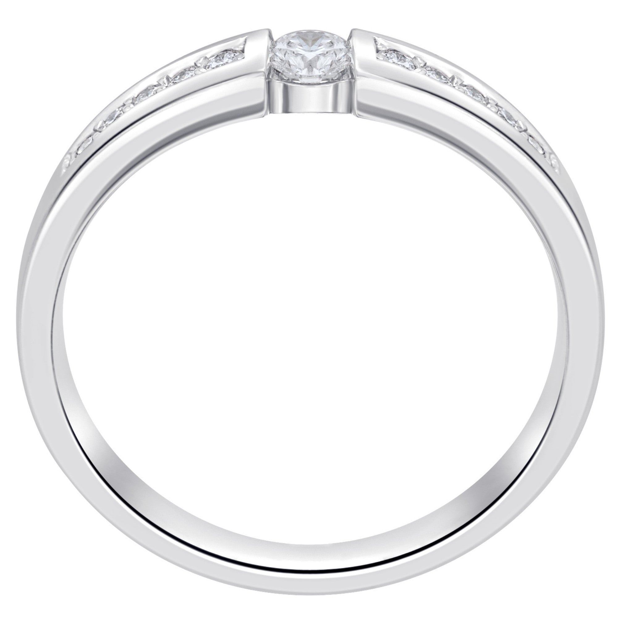 0,07 ct Diamant Brillant Memoire mit Center Ring aus 585er Weißgold von ONE ELEMENT – Bild 2