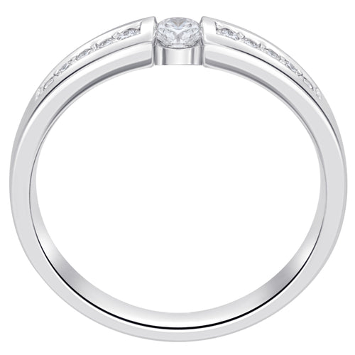 0,07 ct Diamant Brillant Memoire mit Center Ring aus 585er Weißgold von ONE ELEMENT – Bild 2