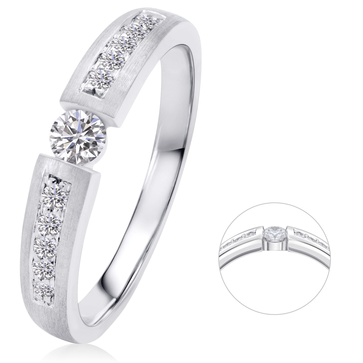 Memoire-Ring aus 585er Weißgold, 0,2 ct von ONE ELEMENT