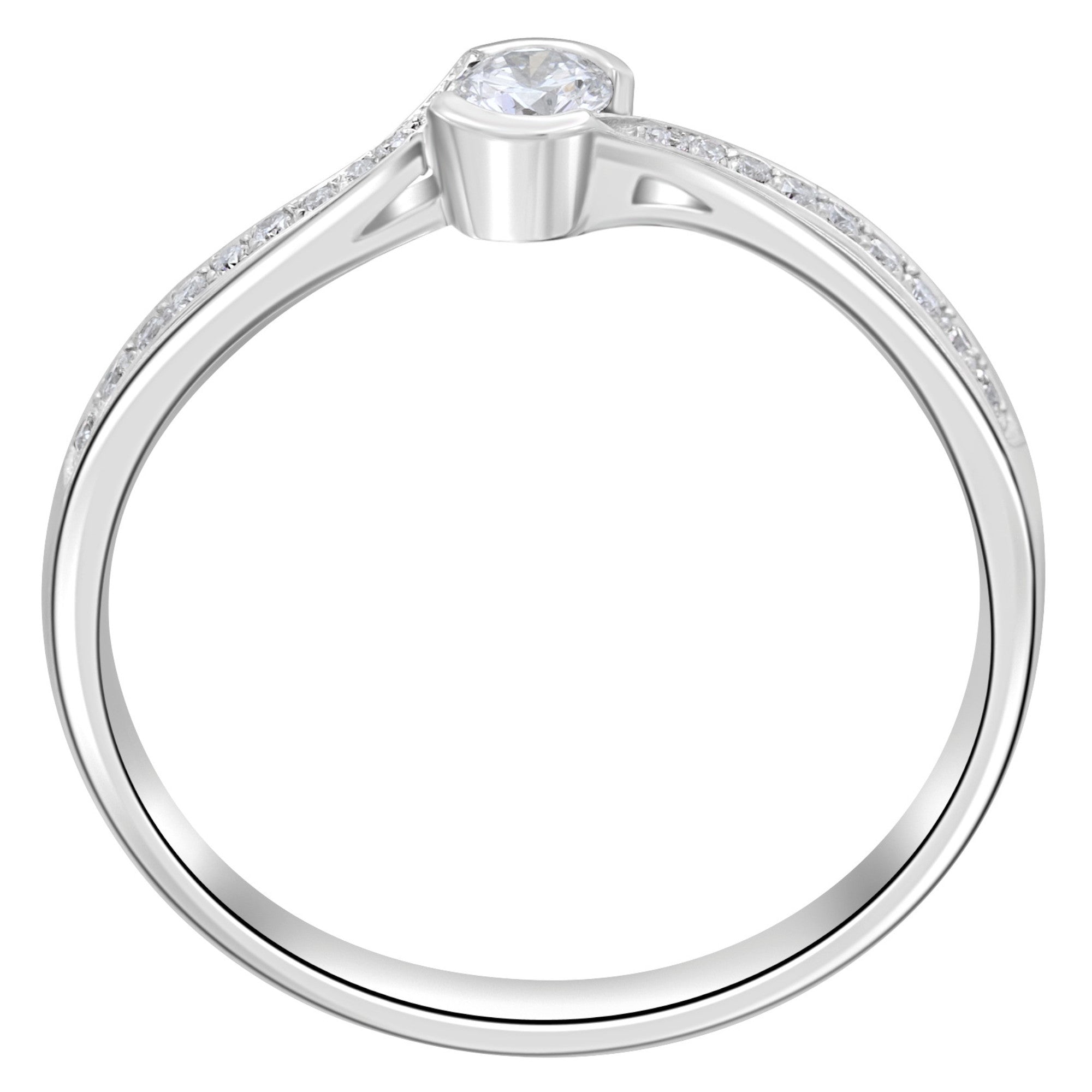 0,10 ct Diamant Brillant Memoire mit Center Ring aus 585er Weißgold von ONE ELEMENT – Bild 2